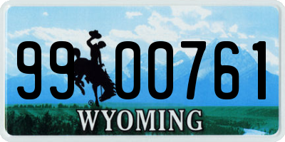 WY license plate 9900761