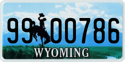 WY license plate 9900786