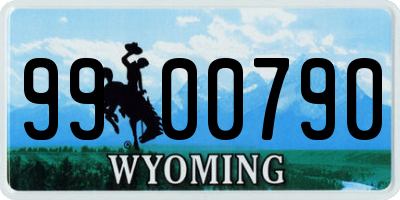 WY license plate 9900790