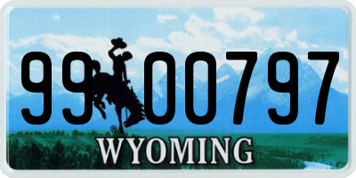 WY license plate 9900797
