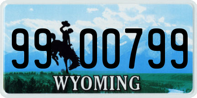WY license plate 9900799