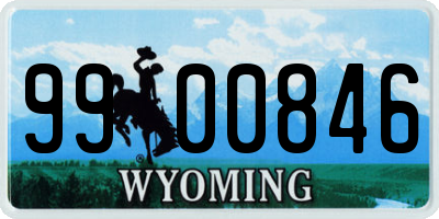 WY license plate 9900846