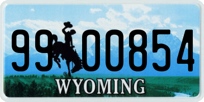 WY license plate 9900854
