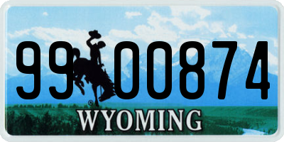 WY license plate 9900874