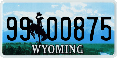 WY license plate 9900875