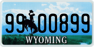 WY license plate 9900899
