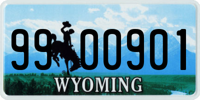 WY license plate 9900901