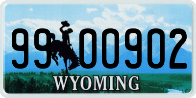 WY license plate 9900902