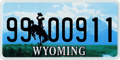 WY license plate 9900911