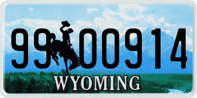 WY license plate 9900914