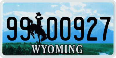 WY license plate 9900927