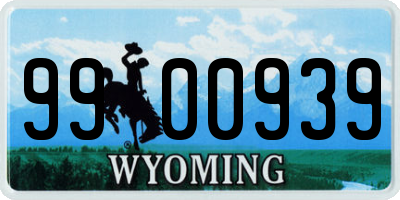 WY license plate 9900939