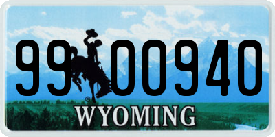 WY license plate 9900940
