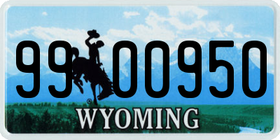WY license plate 9900950