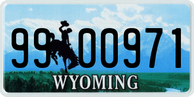 WY license plate 9900971