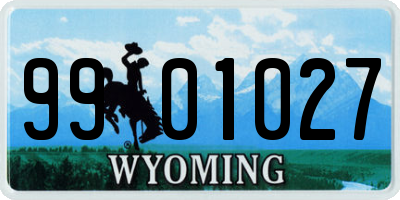 WY license plate 9901027