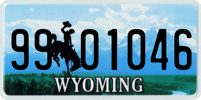 WY license plate 9901046