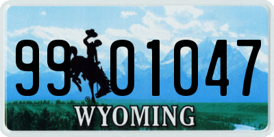 WY license plate 9901047