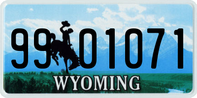 WY license plate 9901071