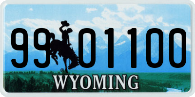 WY license plate 9901100