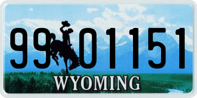 WY license plate 9901151