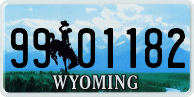 WY license plate 9901182