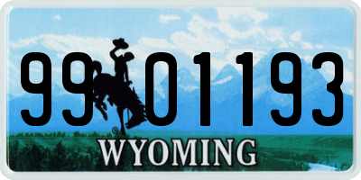WY license plate 9901193