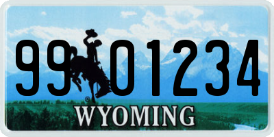 WY license plate 9901234