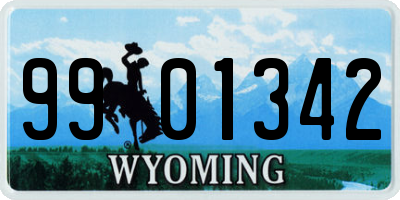 WY license plate 9901342