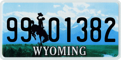 WY license plate 9901382