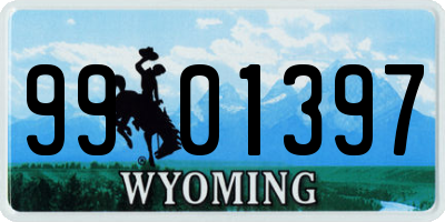 WY license plate 9901397