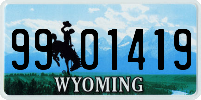 WY license plate 9901419