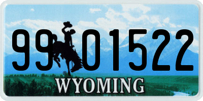 WY license plate 9901522