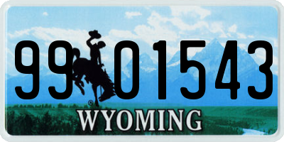 WY license plate 9901543