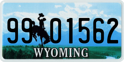 WY license plate 9901562