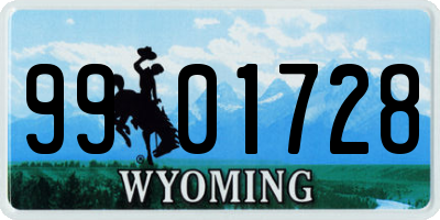 WY license plate 9901728