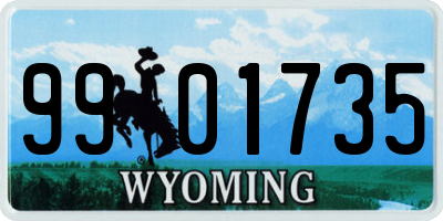 WY license plate 9901735