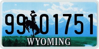 WY license plate 9901751
