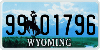 WY license plate 9901796