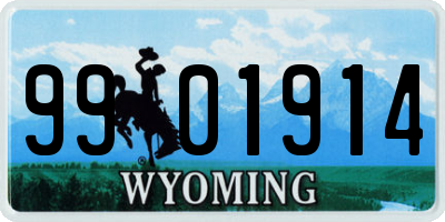 WY license plate 9901914