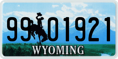WY license plate 9901921
