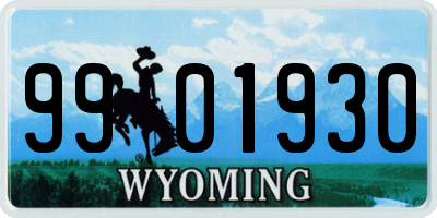 WY license plate 9901930