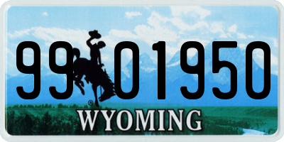 WY license plate 9901950
