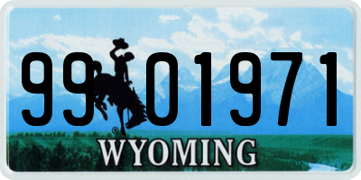 WY license plate 9901971