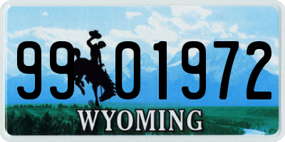 WY license plate 9901972