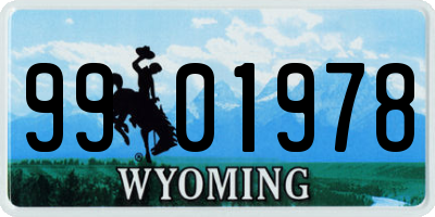 WY license plate 9901978