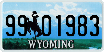 WY license plate 9901983
