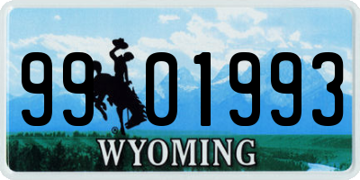 WY license plate 9901993