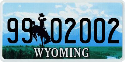 WY license plate 9902002