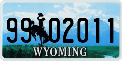 WY license plate 9902011